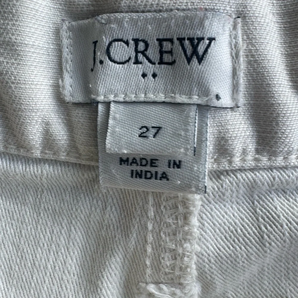 J. Crew High Rise Button Fly Wide Leg Cropped Cotton Textured Jeans 27 medium